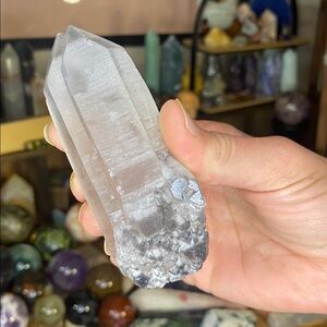 Extremely Rare Black Phantom Quartz Double Fused Points